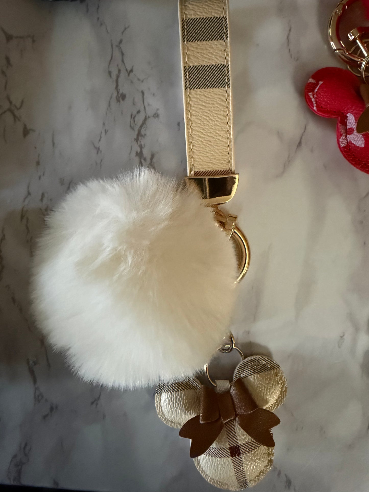 Mickey Mouse Inspired Keychain with Pom