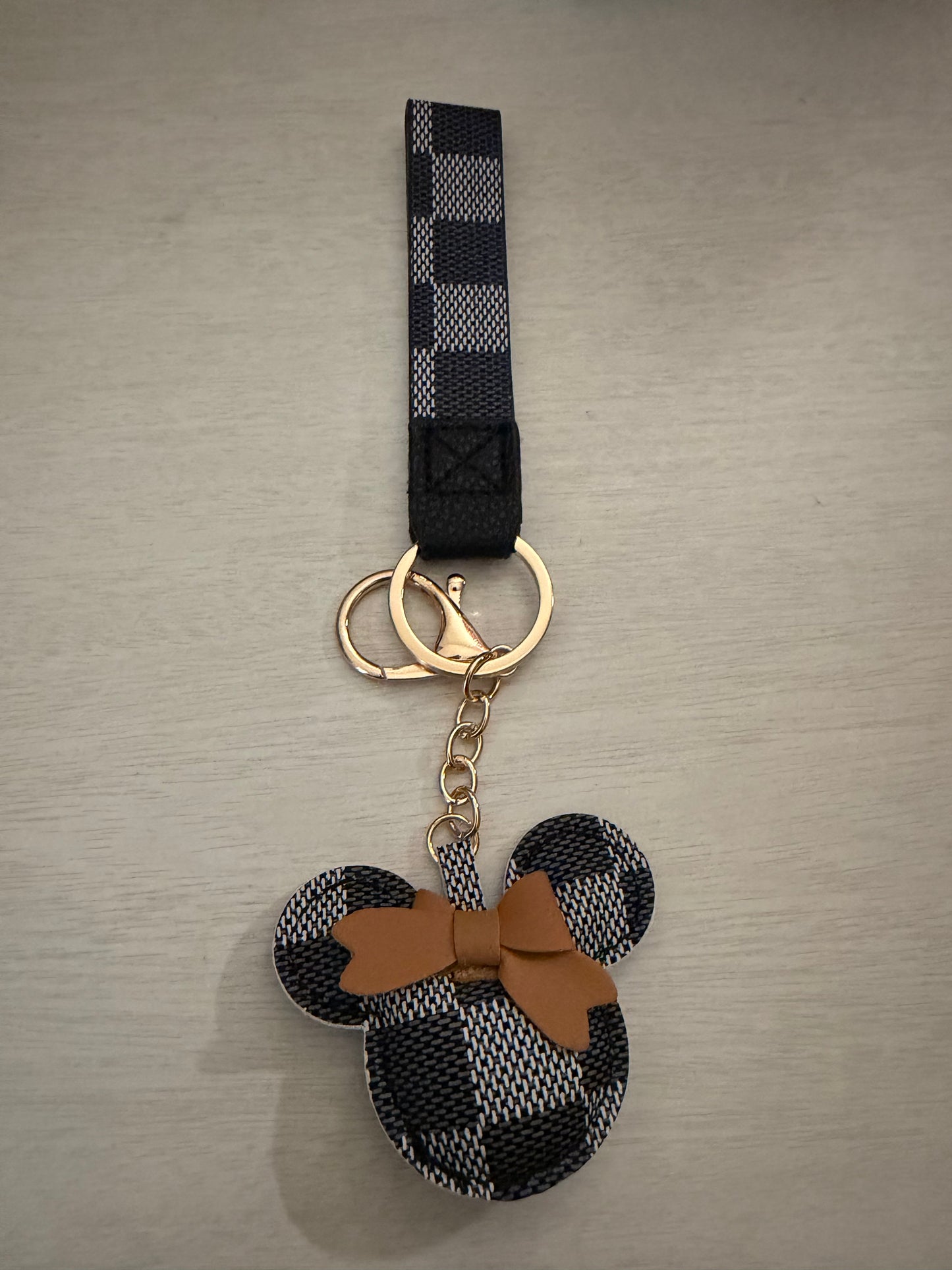 Mickey Mouse Inspired Keychain Wristlet  Pattern Bag Charm