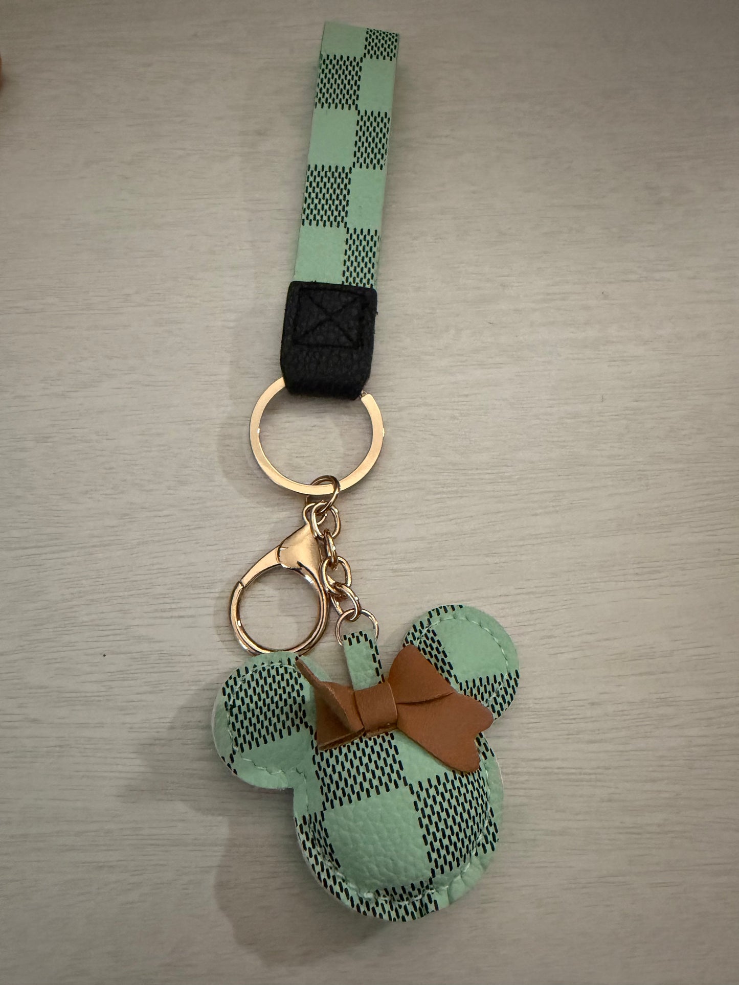 Mickey Mouse Inspired Keychain Wristlet  Pattern Bag Charm