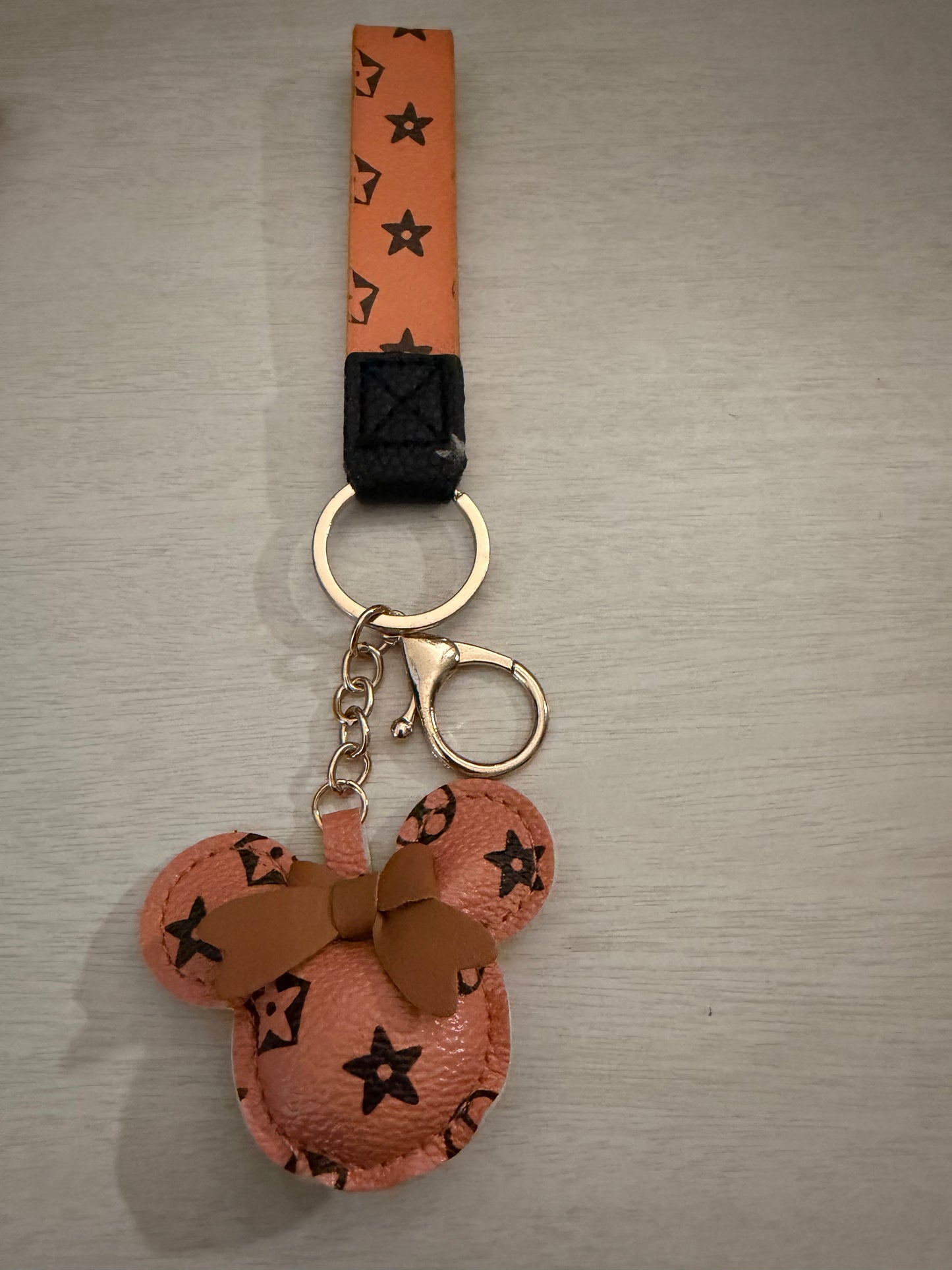 Mickey Mouse Inspired Keychain Wristlet  Pattern Bag Charm