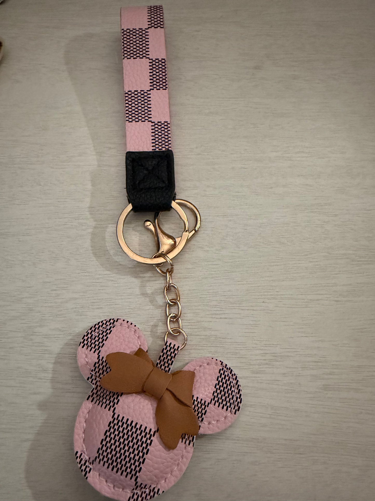 Mickey Mouse Inspired Keychain Wristlet  Pattern Bag Charm