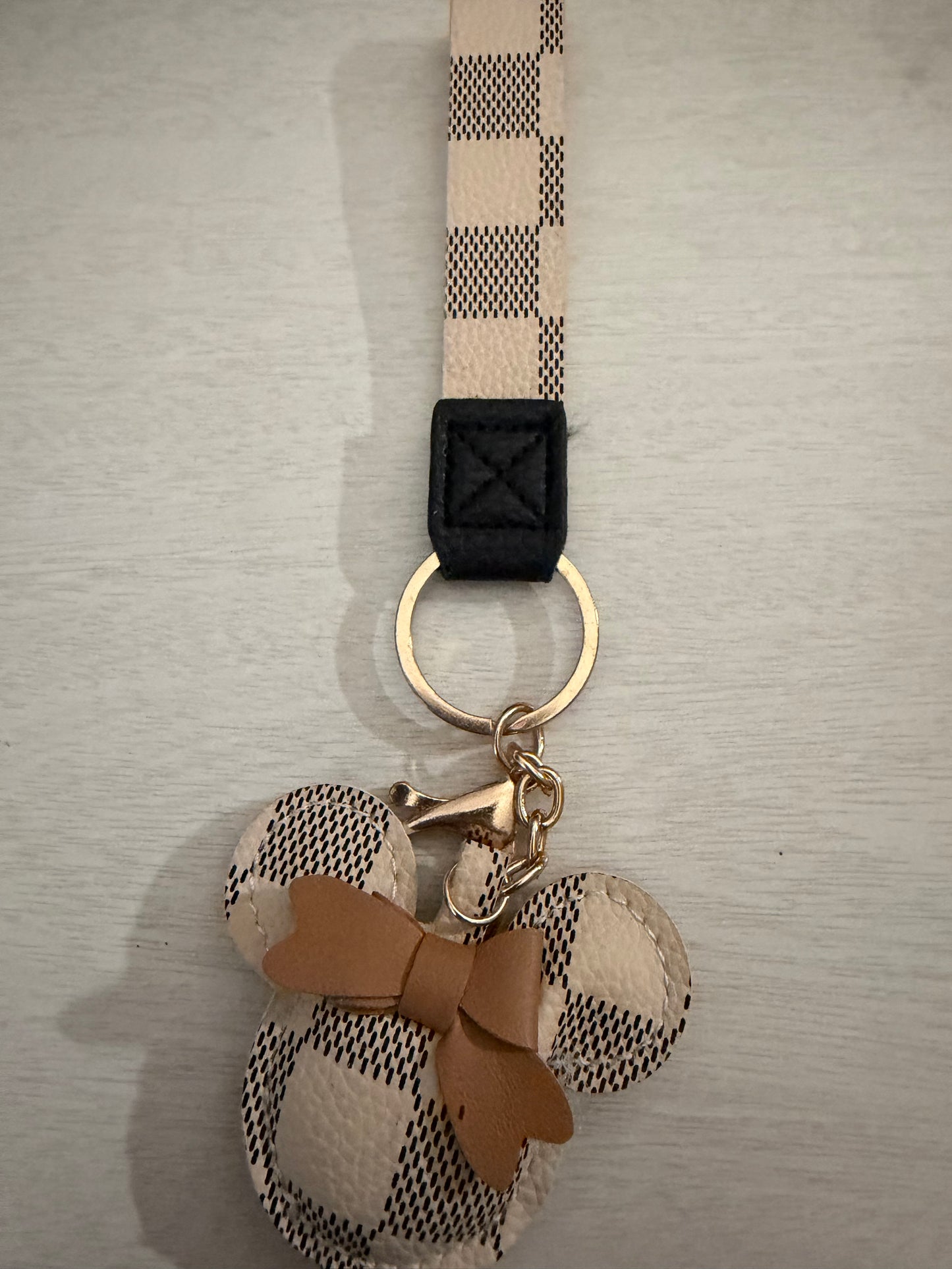 Mickey Mouse Inspired Keychain Wristlet  Pattern Bag Charm